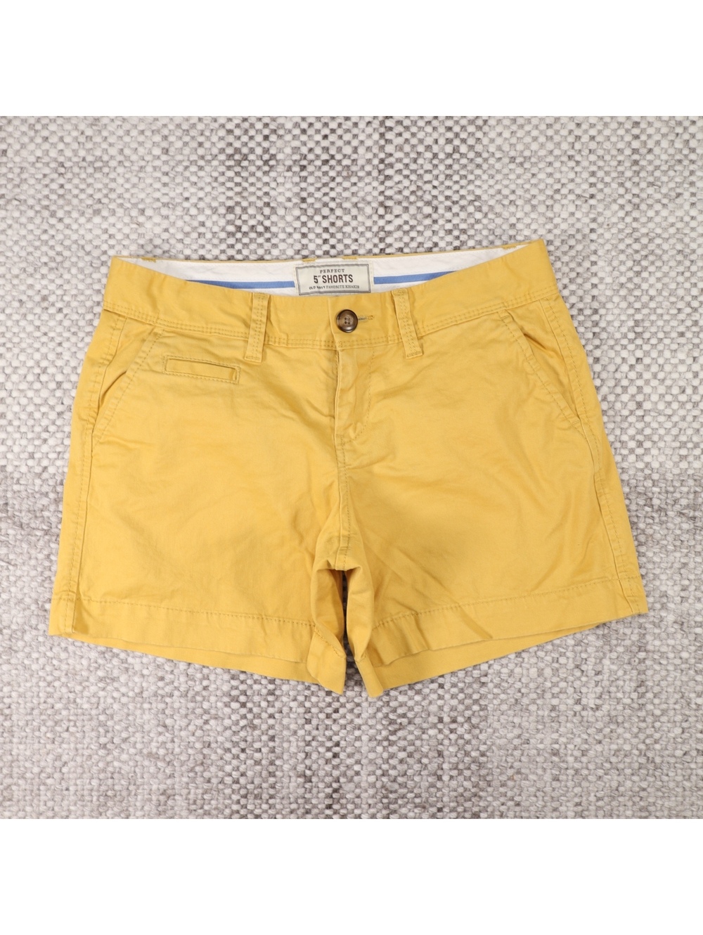 Old Navy Women's Perfect 5" Khaki Shorts Size 0 Yellow Made in 2011